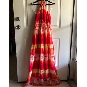 Tie Dye Halter Maxi Dress